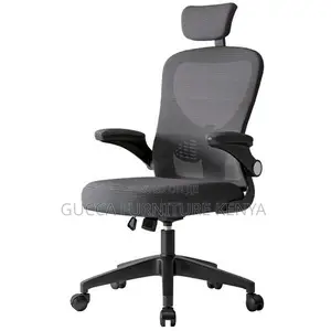 Office Chair: Ergonomic Flip-Up Armrest and Headrest Chair