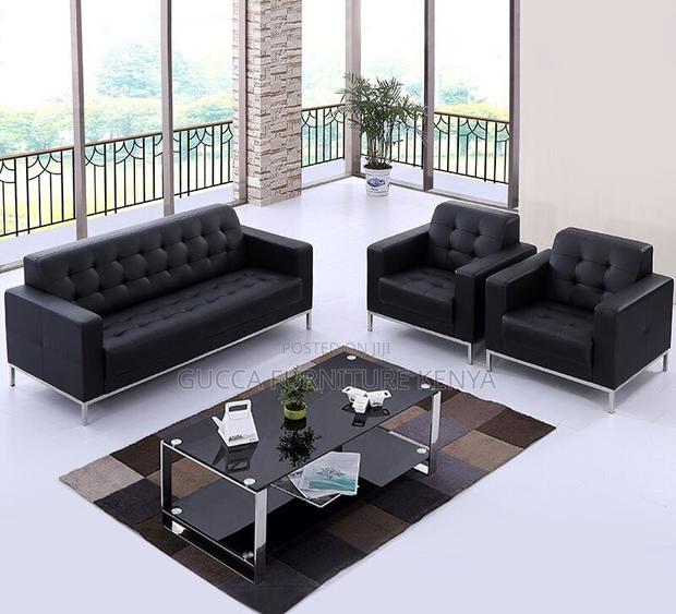 Office Sofa:5-Seater Steel Base Executive Office Sofa Set - thumbnail 2