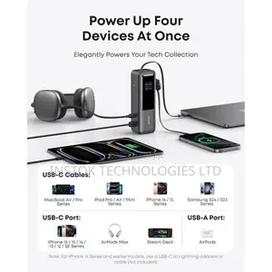 Anker Power Bank 165w With Retractable Cables