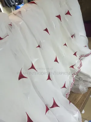 White Sheers With Maroon Details