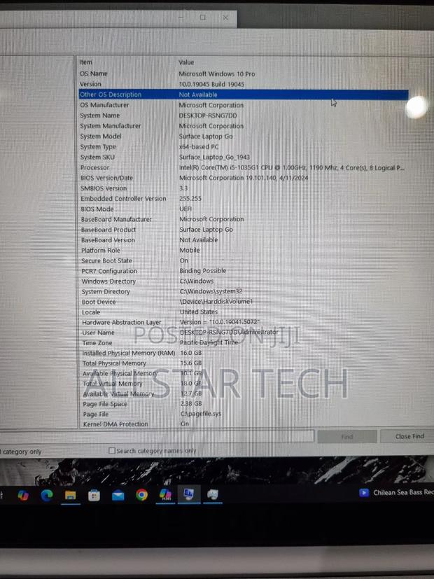 Laptop Microsoft Surface Go 16GB Intel Core I5 SSD 256GB - thumbnail 4