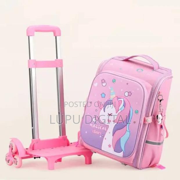 Cartoon School Trolley Bags For Girls Boys Rolling Backpack