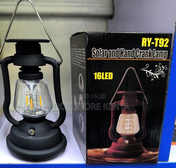 Retro Lantern Rechargeable Led Solar Camp Light Hand Crank - main view