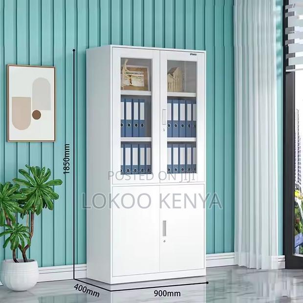 Office Cabinet: 2-Door Half-Glass Office Storage Cabinet
