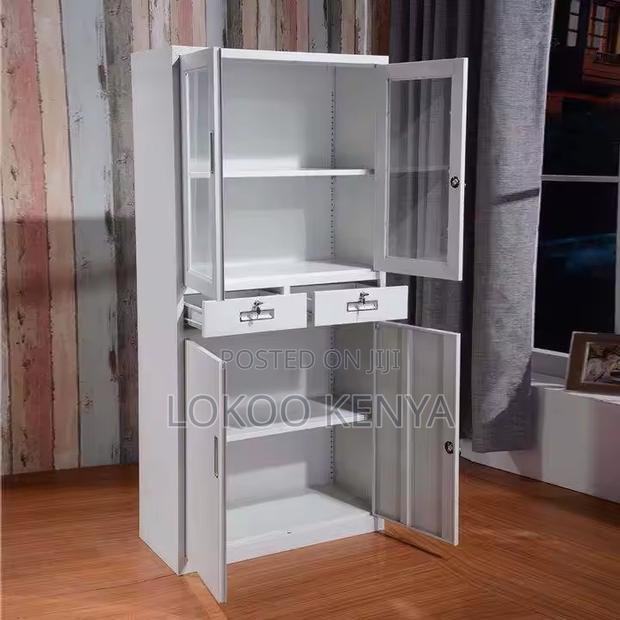 Office Cabinet: White Alloy Metallic Office Storage Cabinet - thumbnail 3