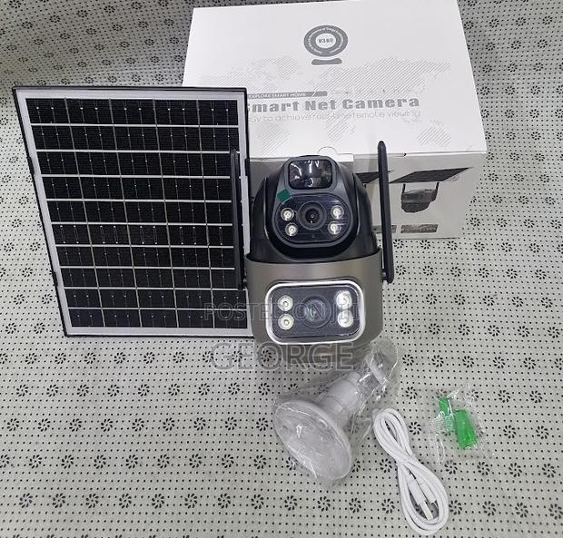 <>Dual Lens 2mp V380 Pro 4g Solar PTZ Outdoor Camera