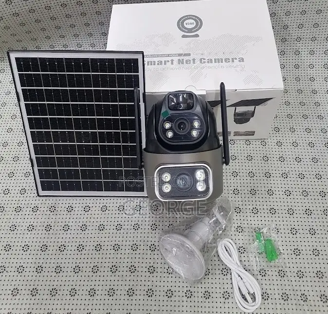 <>Dual Lens 2mp V380 Pro 4g Solar PTZ Outdoor Camera