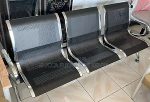 Office Bench: Metallic Office 3-Seater Waiting Chair