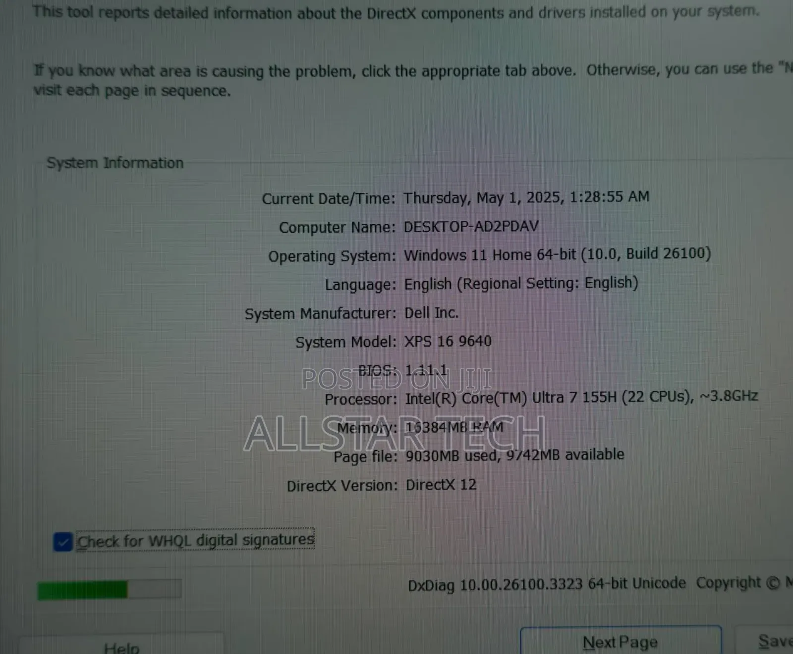 Laptop Dell 16GB Intel Core Ultra 7 SSD 1T