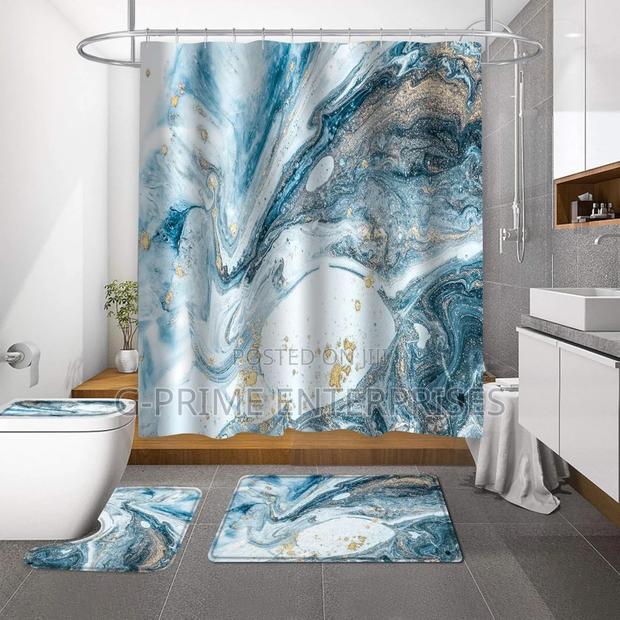 Marble Shower Curtain 12 Hooks