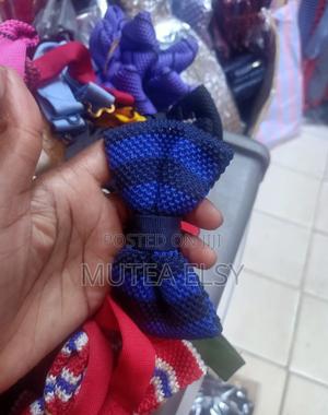 Navyblue Royal Blue Striped Knitted Bowties - thumbnail 2