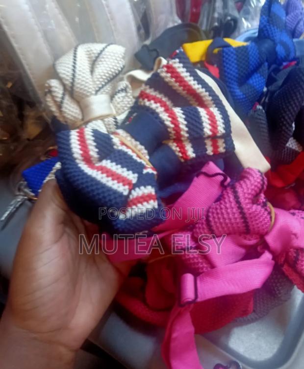 Navyblue Royal Blue Striped Knitted Bowties - thumbnail 3