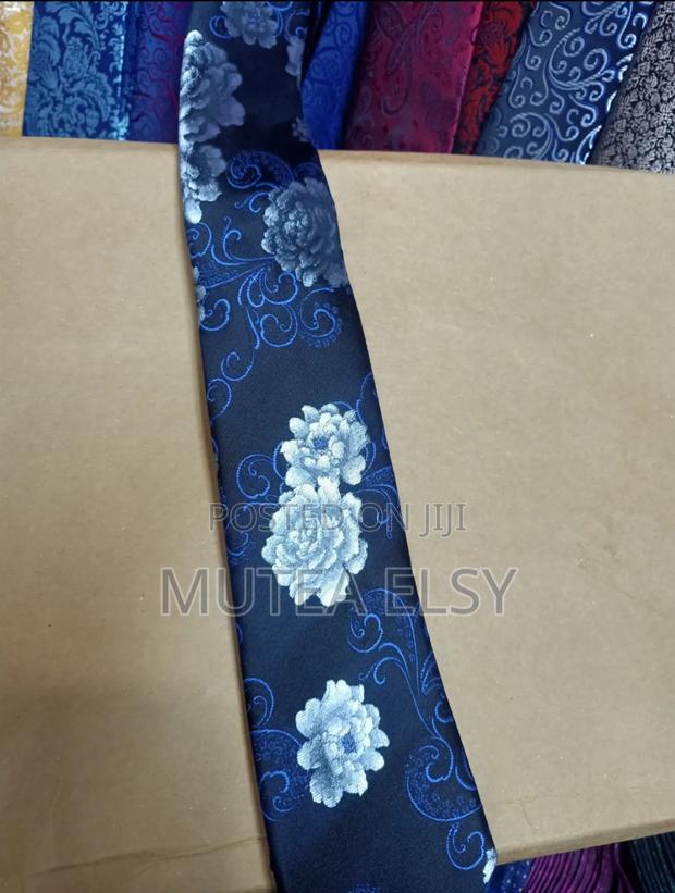 Black With Purple Flowers Executive Tie Sets - thumbnail 3