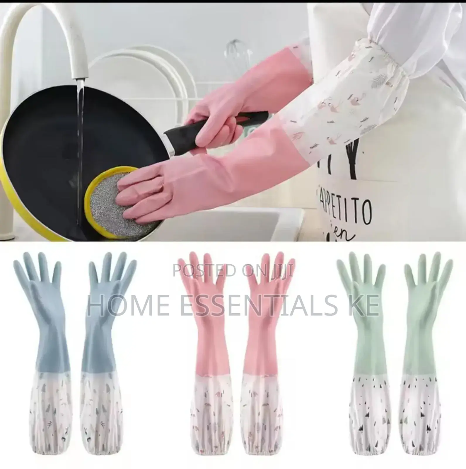 1pair Long Silicon Waterproof Kitchen/Household Gloves*