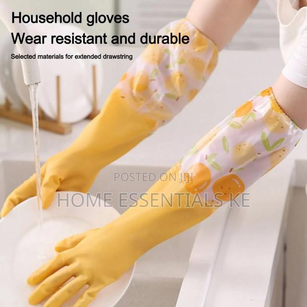 1pair Long Silicon Waterproof Kitchen/Household Gloves* - thumbnail 5