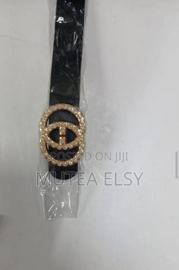 Black White Ladies Leather Belts - main view