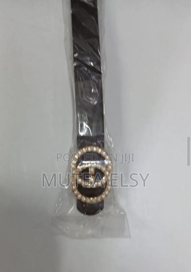 Black White Ladies Leather Belts - thumbnail 3