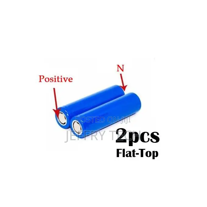 2pcs 18650 Rechargeable Batteries 3.7v Flat Top Battery