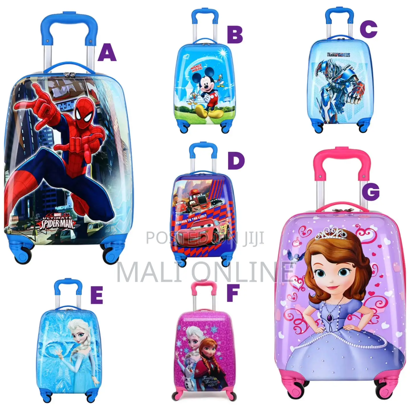 Cartoon Themed Kids Trolley Bags Suitcases With Wheels
