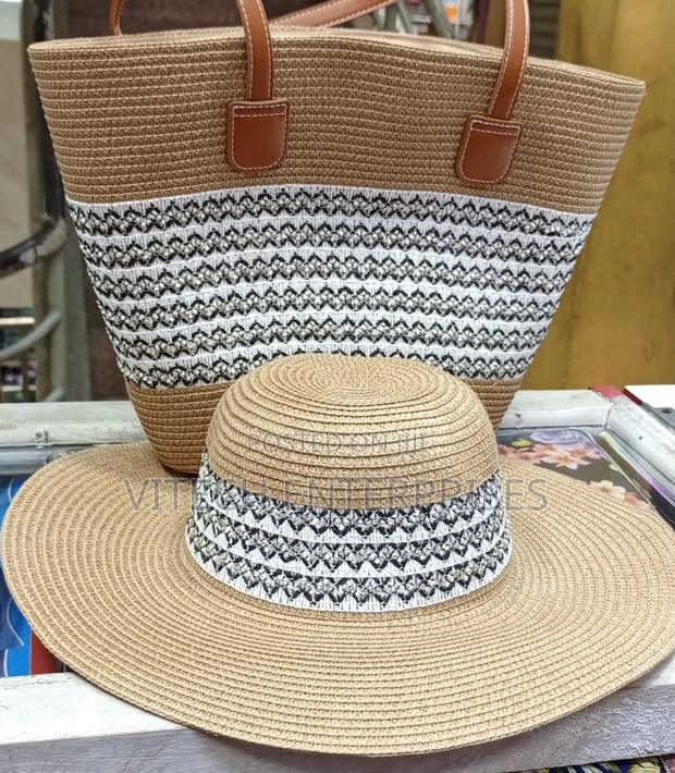 Straw Bag Comes With a Matching Hat. - main view