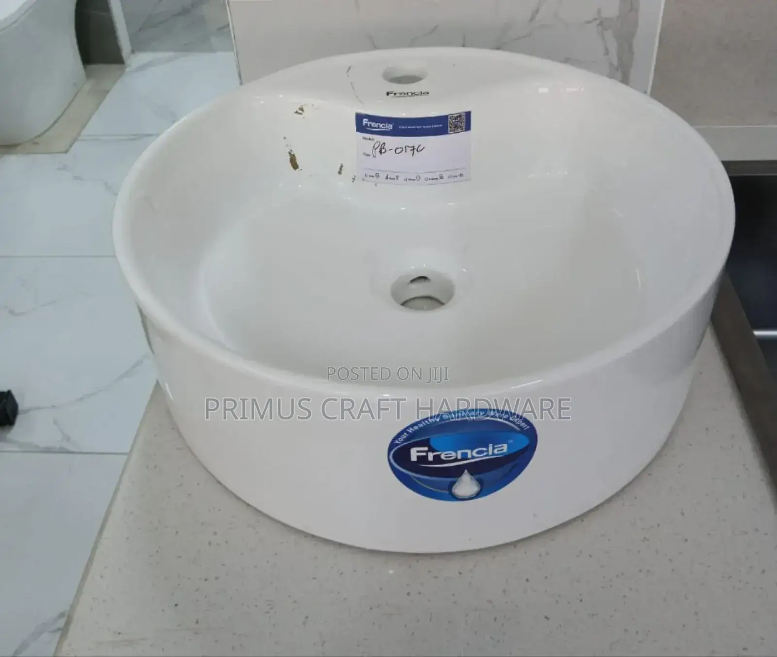 Tabletop Sink White in Color (Frencia)