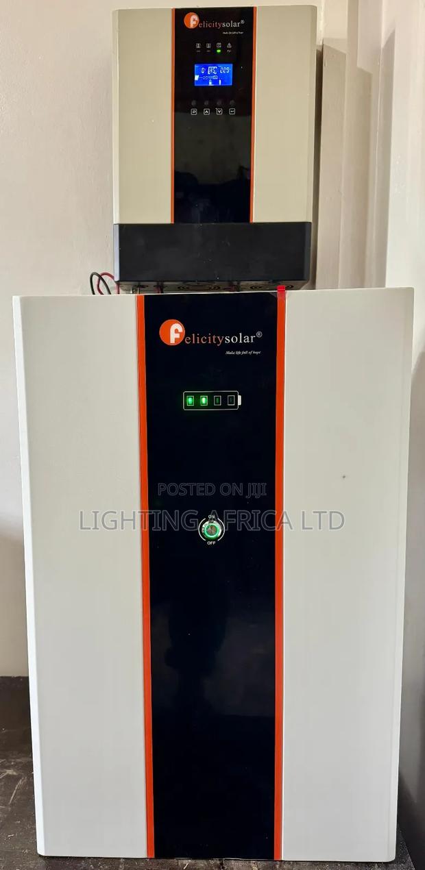 Brand New 7.28kwh Lithium Battery + 6kva/48v Felicity Hybrid Inverter