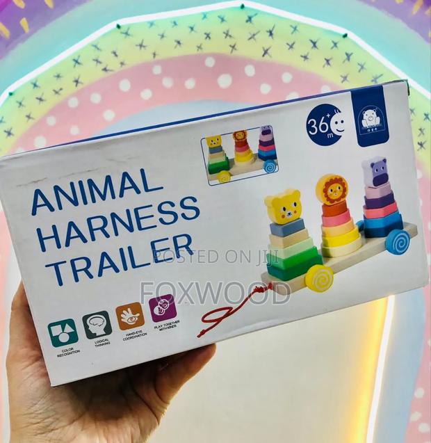 Wooden Montessori 3 in 1 Stacker With Wheels - thumbnail 3