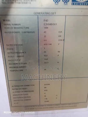40kva Perkins Ex Uk Generator For Sale And Hire