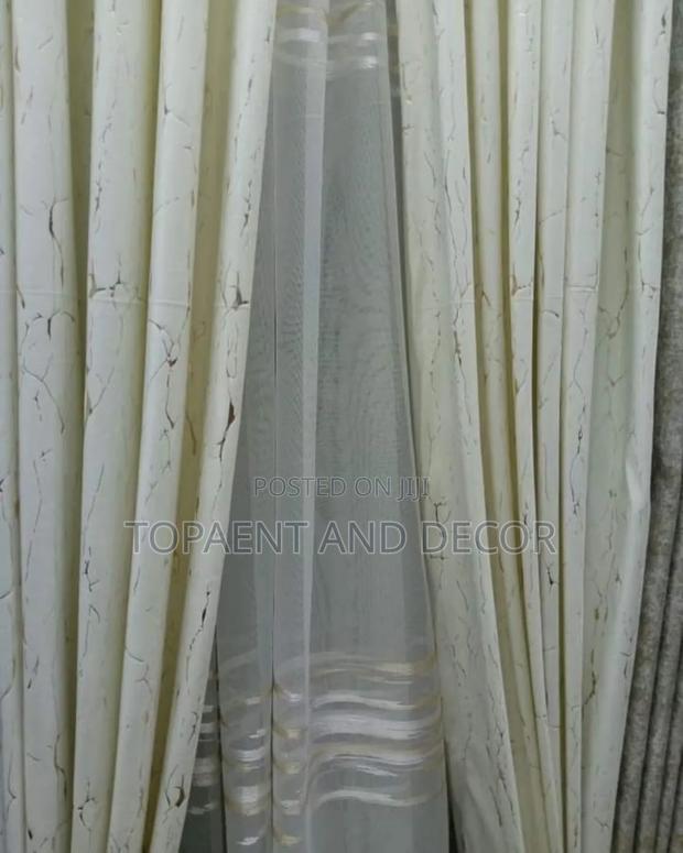 Cream Velvet Curtains With Gold Patterns for Home Curtains - main view