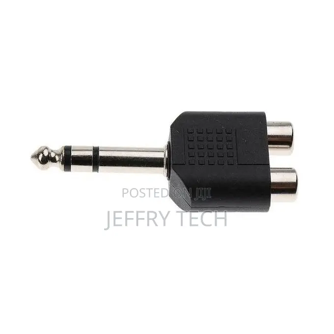 5pcs 6.5mm Male to Dual Rca Female Splitter Av Audio Adapter
