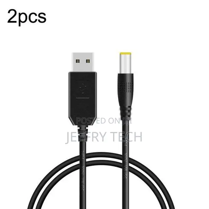 2pcs Dc 5v to 12v Usb Booster Cable Router Power Cord
