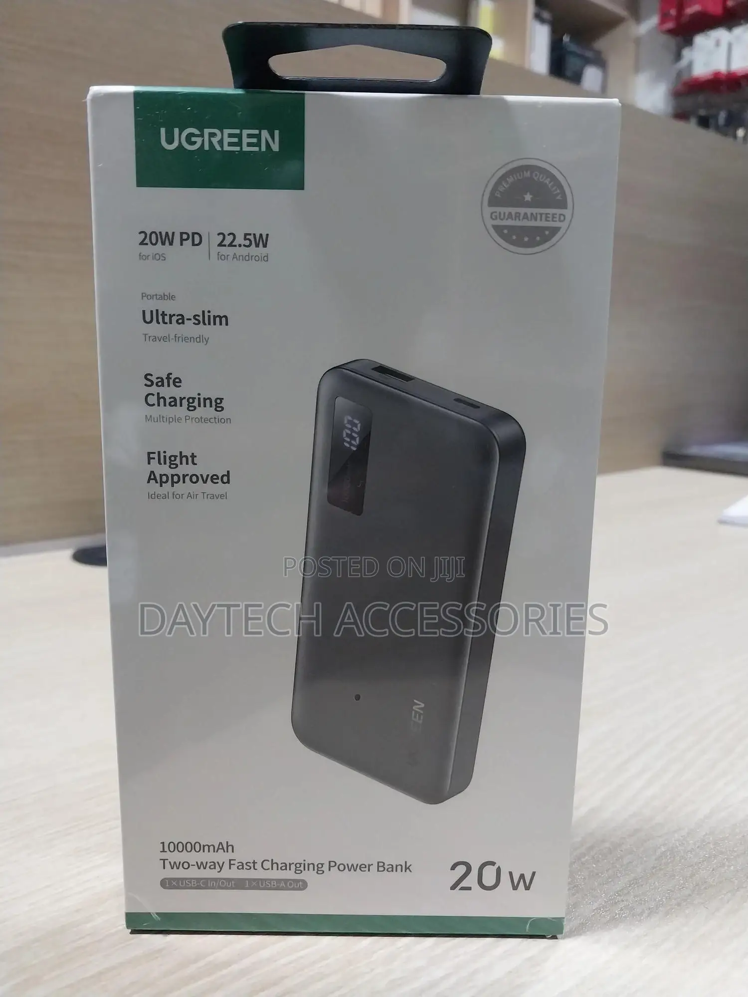 Ugreen 10000mah 20w Two-Way Fast Charging Power Bank - Black