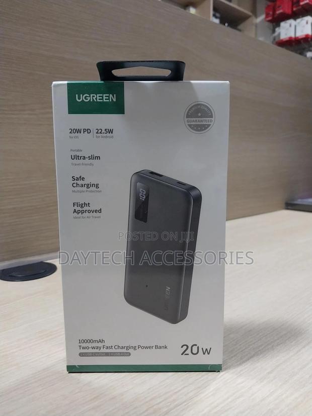 Ugreen 10000mah 20w Two-Way Fast Charging Power Bank - Black - main view