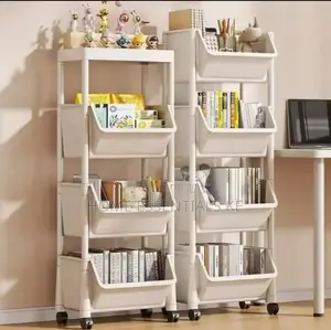 Trolley Bookshelf Kitchen Storage Home Organizer