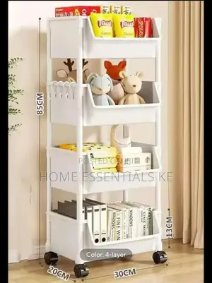Trolley Bookshelf Kitchen Storage Home Organizer