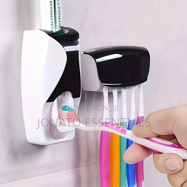 Automatic Toothpaste Dispenser With Toothbrush Holder Set - thumbnail 4