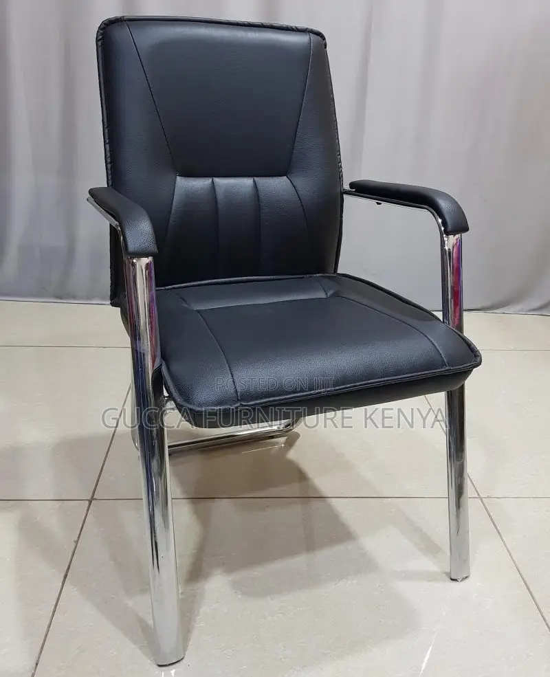 Office Chair: Simple Leather Reception Chair for Guest