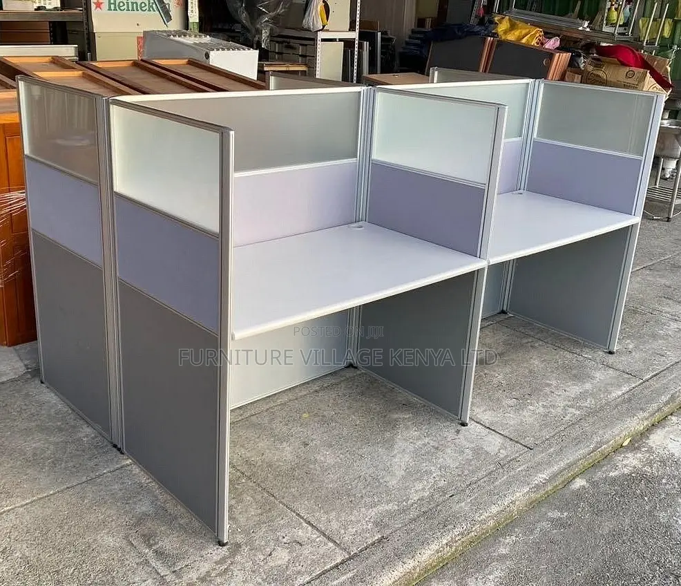 Workstations: Modular Office Four-Way Desk Configuration