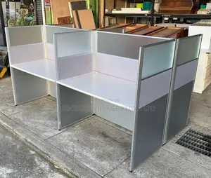 Workstations: Modular Office Four-Way Desk Configuration