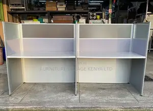 Workstations: Modular Office Four-Way Desk Configuration