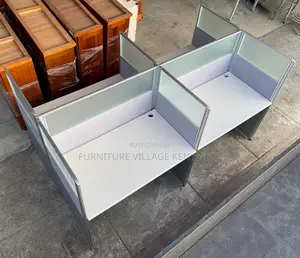 Workstations: Modular Office Four-Way Desk Configuration