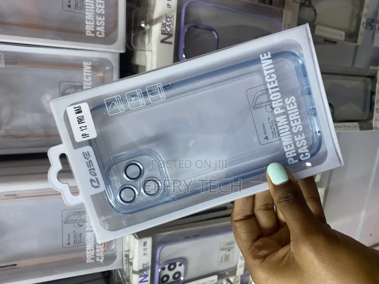 Capinha iPhone 12 Pro Max Newskin Clear Case With Lense-Blue