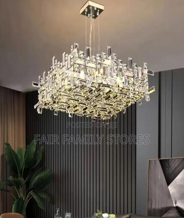 Modern Crystal Rectangular Chandelier 8 Lamp Luxury Lighting - main view