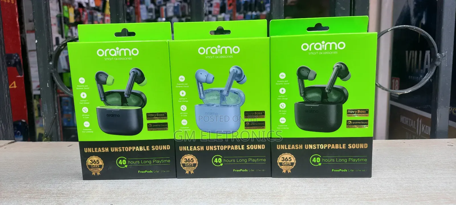 Oraimo Freepods-Lite : Black, Ice Land Blue Nebula Blue
