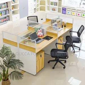 Workstation: Office Modern Modular Co-Work Desk for 4