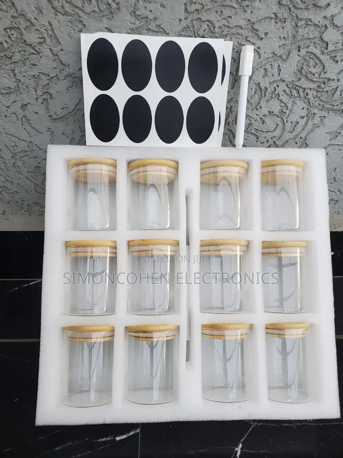 12pcs Glass Spice Jar Set