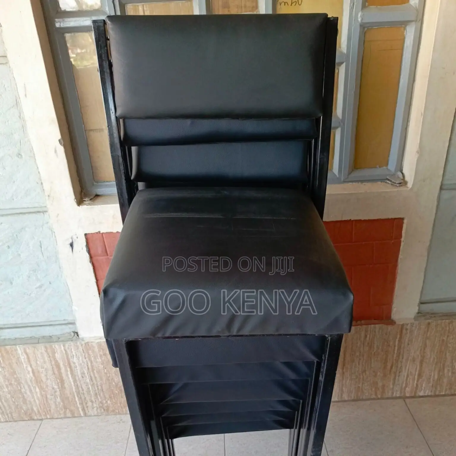 Office Chair ; Black Stackable Cataline Visitors Chair