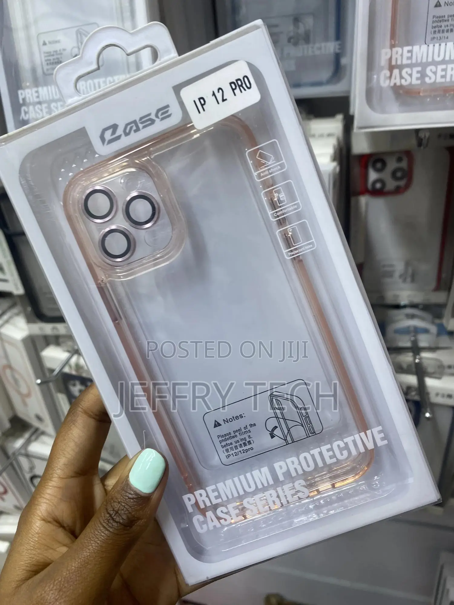 Celly iPhone 12 Pro New Skin Clear Case With Ring Lense-Pink