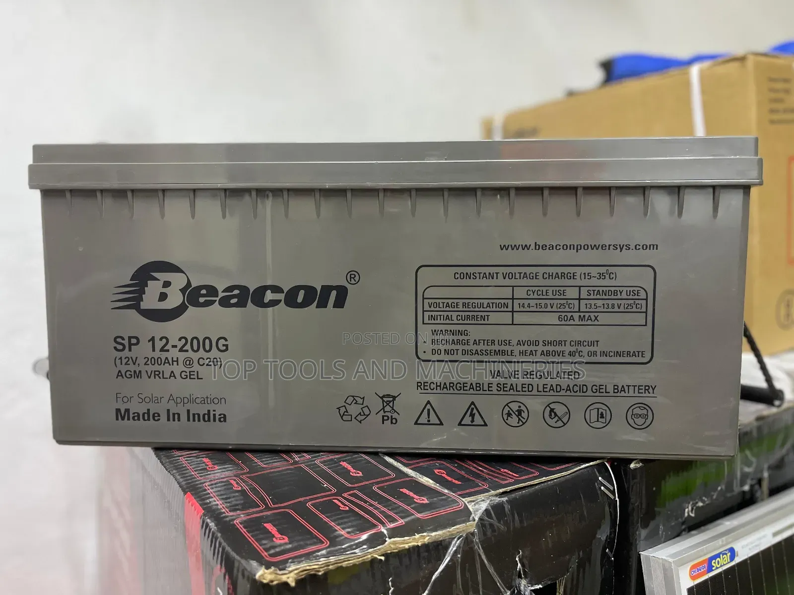 Beacon 12v200ah Indian Solar Maintenance Free Backup Battery