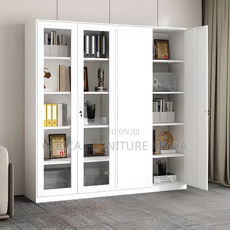 Office Cabinet:Office Open View White Steel Document Cabinet